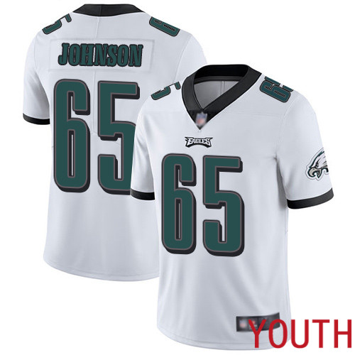 Youth Philadelphia Eagles 65 Lane Johnson White Vapor Untouchable NFL Jersey Limited Player Football